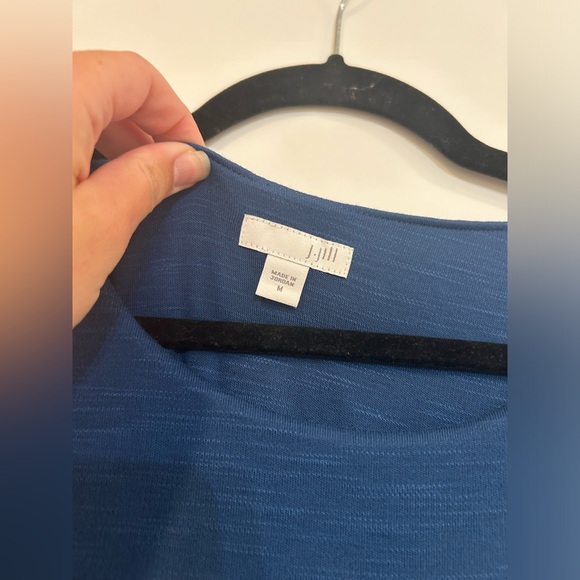 J Jill women's Size M short sleeve Teal Color Pull On Shirt Dress Button Detail - Picture 3 of 10